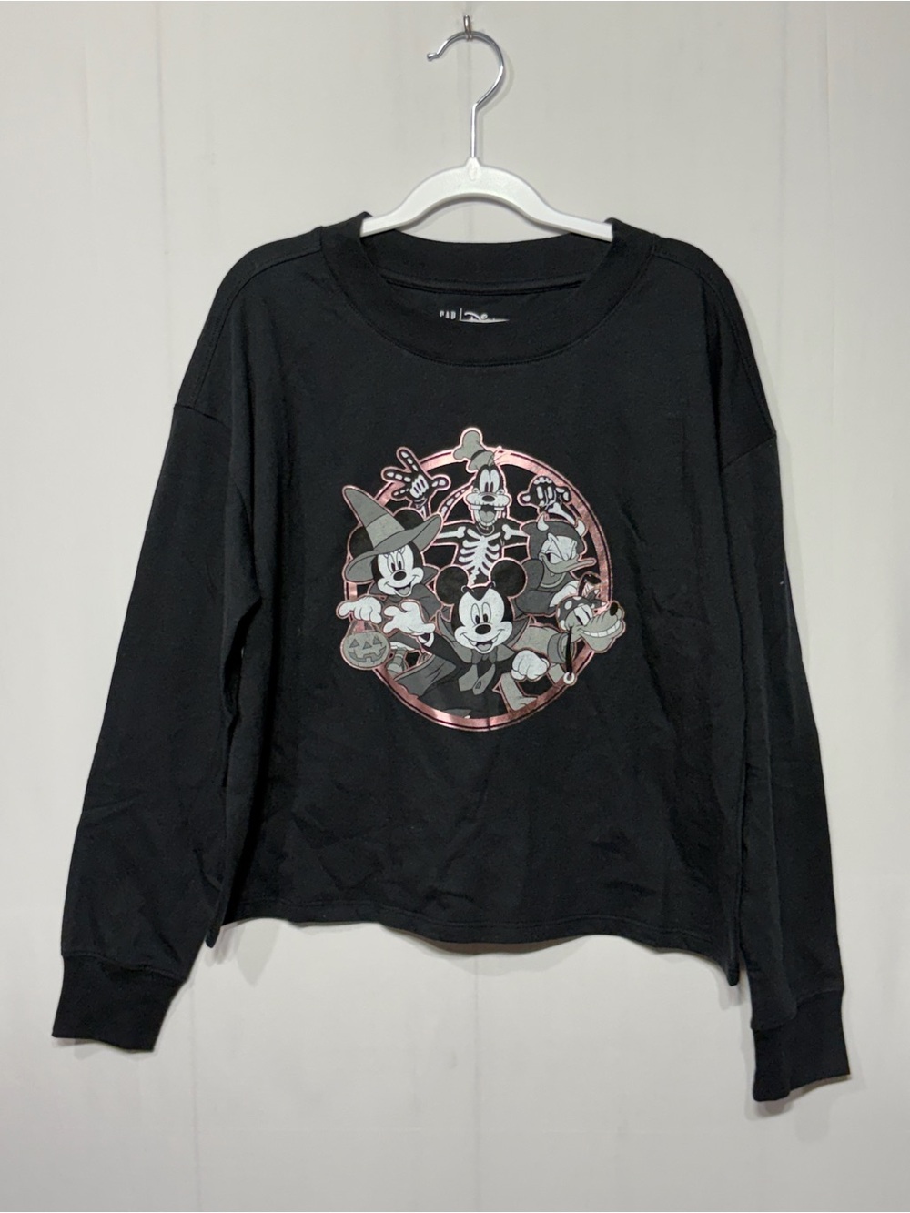 GAP Kids x Disney Black Mickey & Friends Halloween Graphic Sweatshirt NWT